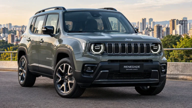 Jeep Renegade híbrido consumo real Sahara MHEV 2027 com sistema híbrido leve de 48V